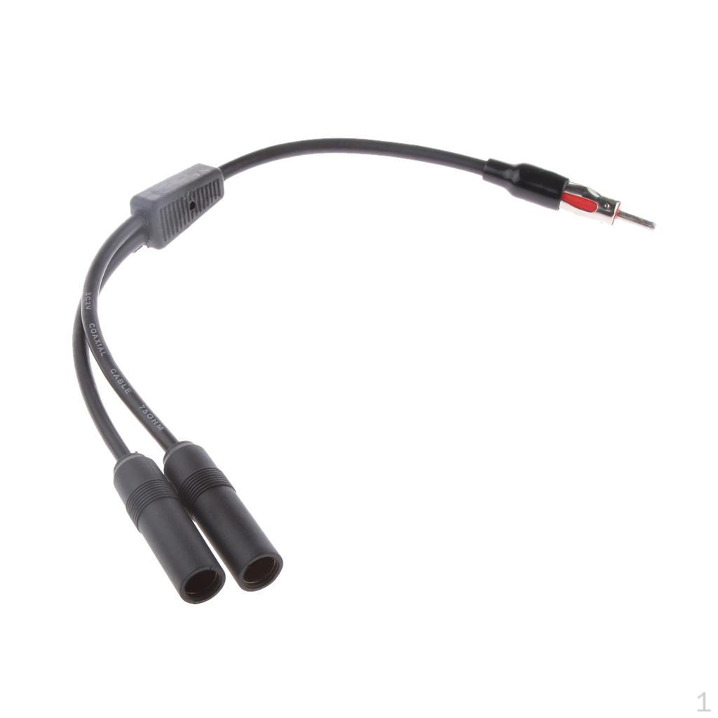 

1 Male to 2 Female Stereo Adapter Plug Aerial Connector for Aftermarket Radio