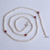 New Design Natural Freshwater Pearl Long Necklace for Women Flower Clasp Necklace Sweater Chain Fashion Jewelry