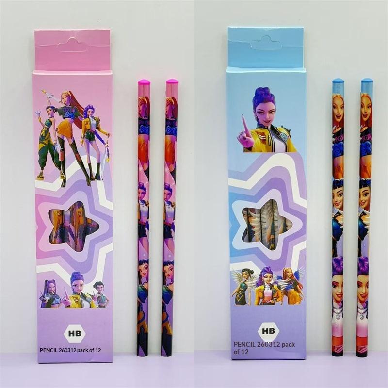 Kpop Dämonenjäger Bleistifte Stifttasche Lineal Spitzer Radiergummi Kinder Niedliches Schreibset Schüler Schulbedarf Kinder Geschenk