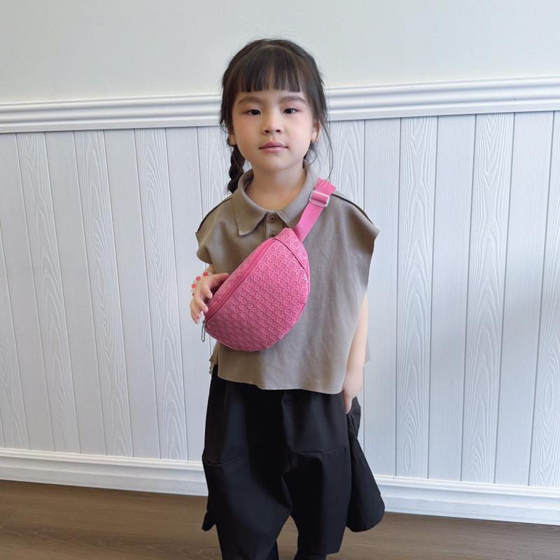 Retro Solid Color Fashionable Vintage Children Waist Pack Days Kindergarten