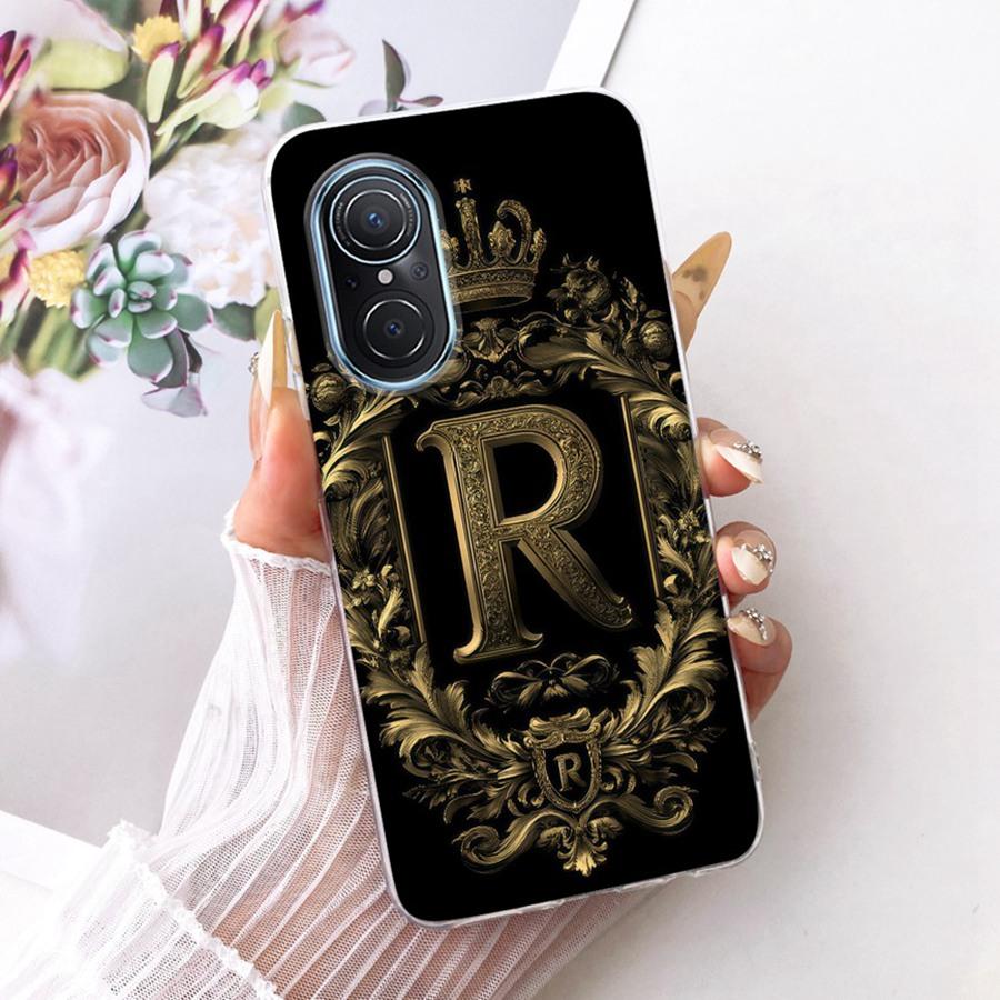 For Huawei Nova 9 Case Nova 9 Pro Initial Letter Printing Soft Silicone TPU Phone Fundas for Huawei Nova 9 SE Nova9 Back Cover