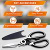 Kitchen Scissors Heavy Duty Premium Sharp Kitchen Shears  with Strong Stainless Steel Blades Multi Purpose Cooking Scissors
