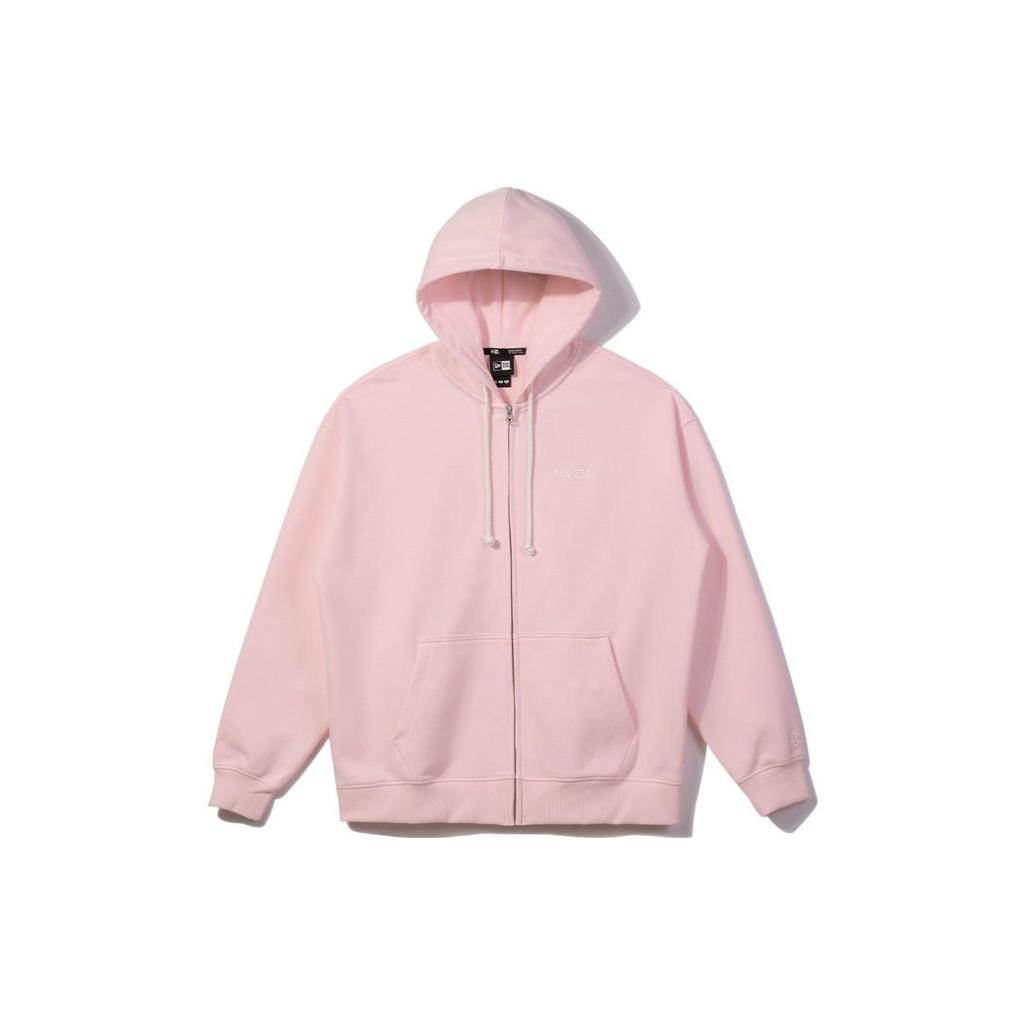 New Era Solid Color Letter Embroidery Zip Hoodie Unisex hoodies 13546529