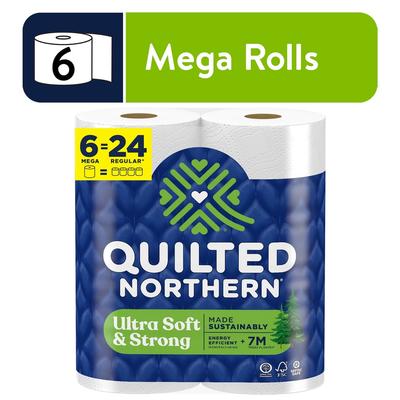 Ultra Soft Strong 2 Ply Toilet Paper 6 Mega Rolls 295 Sheets Each Septic Safe Unscented Stronger Durable Eco Friendly Tree