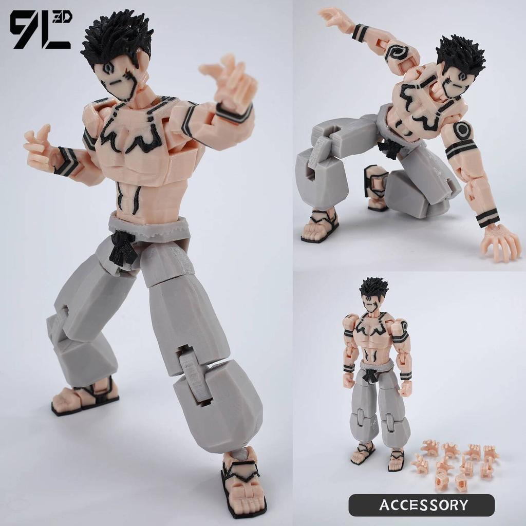 9L 3D Jujutsu Kaisen Figure Titan 13 Anime Gojo Black Outfit Model Lucky 13 Model Dummy 13 Anime Multi-Jointed Poseable Toys