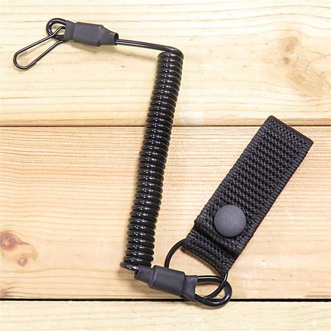 Outdoor Tactical Spring Gun Rope Anti-theft Rope Military Spring Safety Rope Practical Anti-lost Lanyard