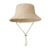Frayed Edge Cotton Bucket Hat: Summer Sun Protection for Outdoor Travel and Shopping
