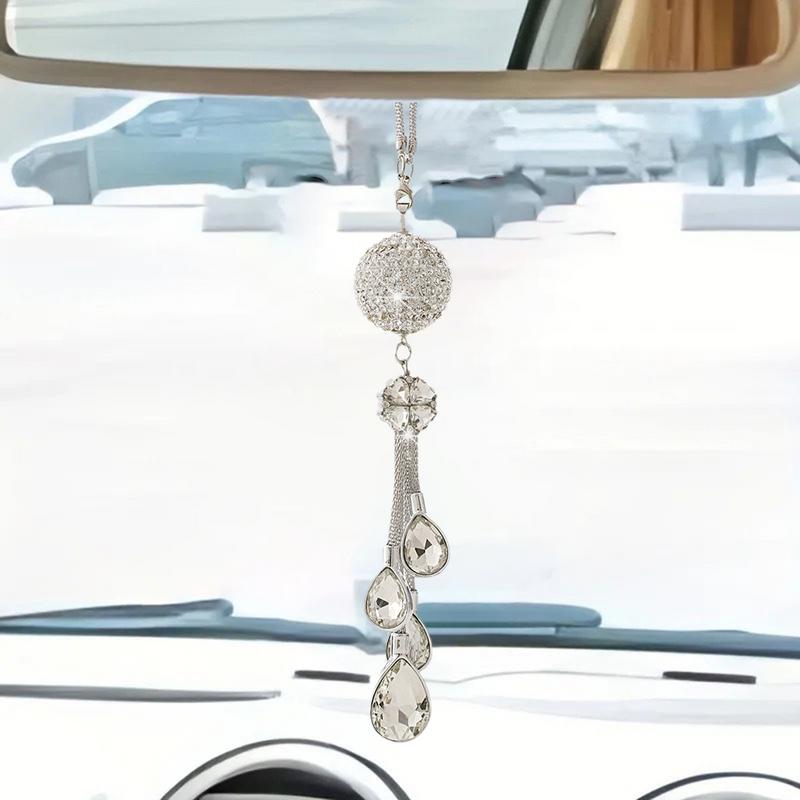 Car Hangings Ornament Mirror Pendant Car Pendant Bling Rear View Mirror Hangings Luxurious Rear View Mirror Ornaments Sparkling