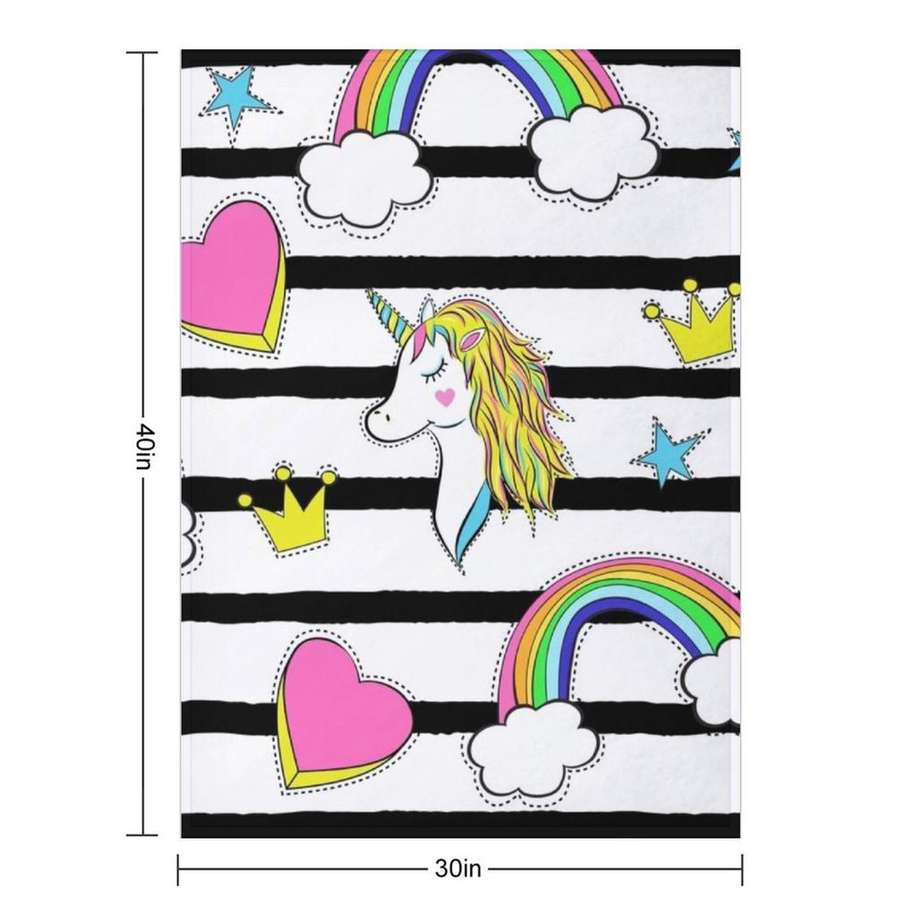 Retro Unicorn Throw Blanket for sofa Personalized Gift Decorative Beds Bed covers Blankets