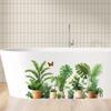 Artificial Green Plant Potted Plants, Butterfly Wall Stickers, Tile Stickers, Room and Bathroom Decorative Wall Stickers