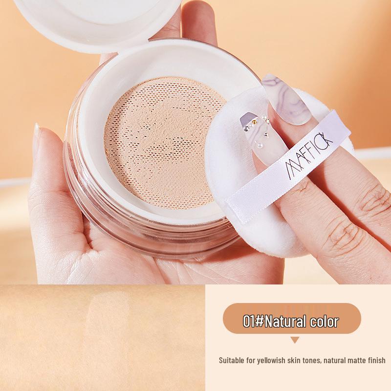 Maffick Soft Matte Setting Powder - Waterproof, Sweatproof, Long-lasting, No Smudge, Oil Control, Concealing, Gift Compact. 10g