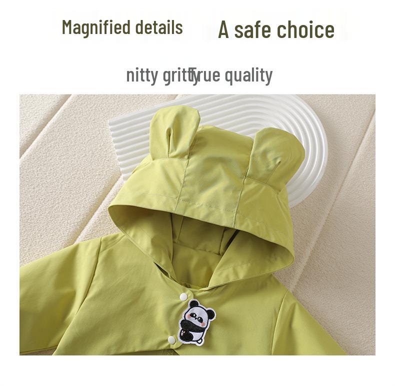 Salopetă de primăvară pentru băieți - Salopetă drăguță cu glugă pentru bebeluș (Primăvară toamnă)