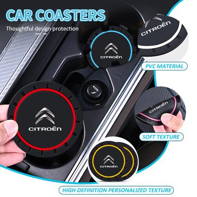 2Pcs Car Coaster Water Cup Bottle Holder Mat Anti-slip Pad For C4 C3 C5 C1 C2 C6 VTS C4L DS3 DS4 DS5 Grand Berlingo