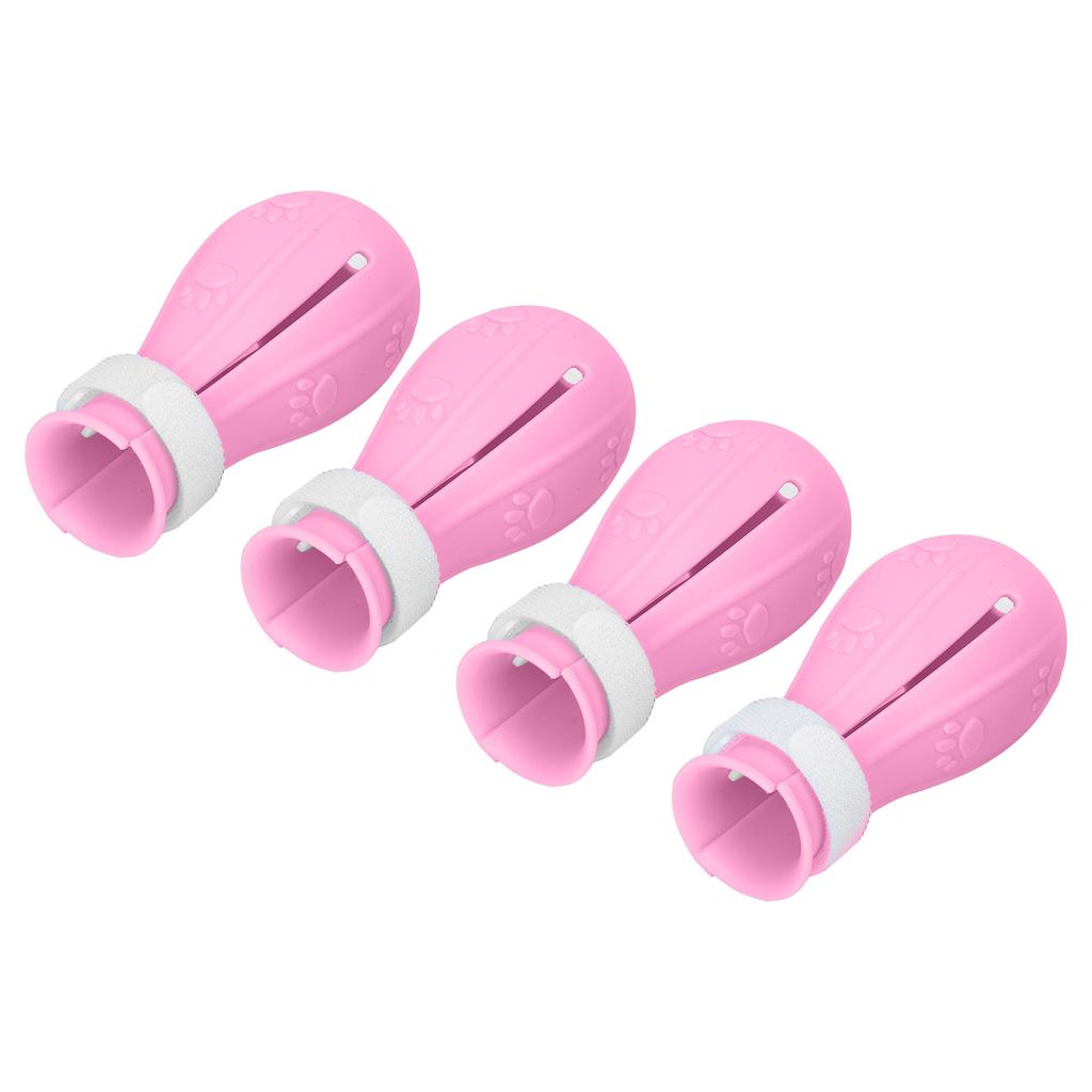 Cat Booties AntiScratch Cat Shoes Silicone Foot Covers Suitable for Pet Hospitals Pet Shops(Single Box Pink 4 Pcs )