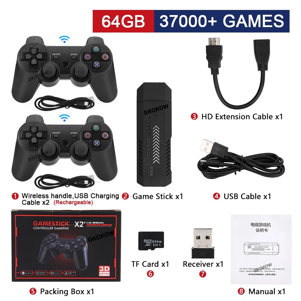 

НОВАЯ игровая консоль X2 PLUS 64G/128G с беспроводным игровым контроллером P3 2.4G, ретро-игры для PSP/PS1/FC, дропшиппинг