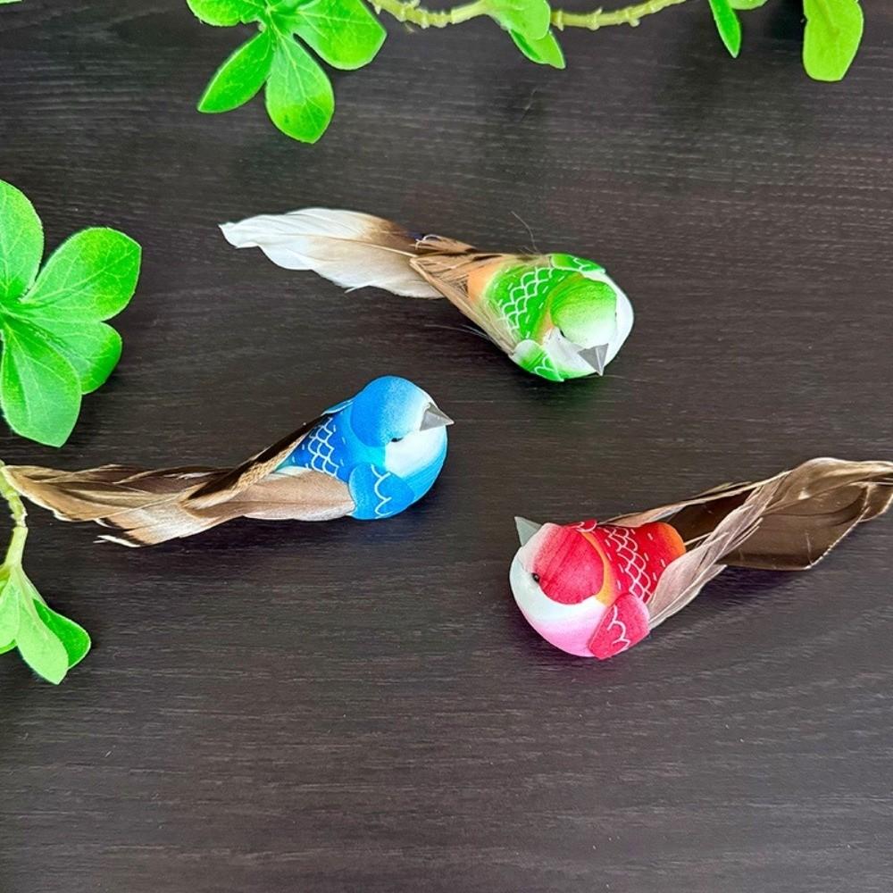 6pcs Photography Props Simulation Birds Colorful Artificial Birds  for Wedding Festival Home