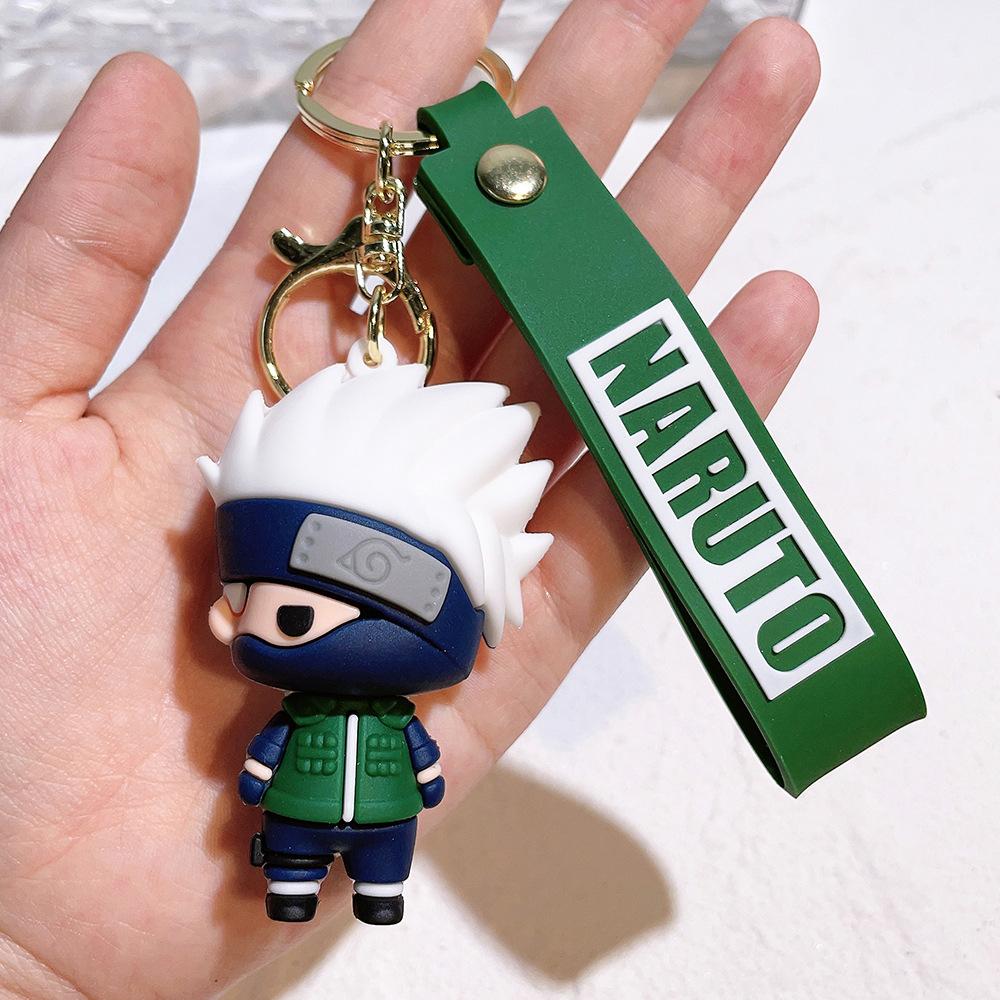 Cartoon PVC Naruto Anime Peripheral Toy Doll Keychain Naruto Silicone Figure Car Key Chain Christmas, Halloween Gift