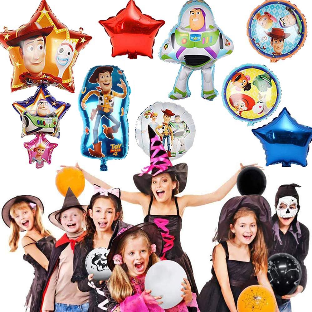 8 st Folieballonger Dekorationer Set för Toy Story Tecknad Temafest Dekoration