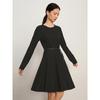 Anna Kou Elegant Wool Knit Round Neck Dress