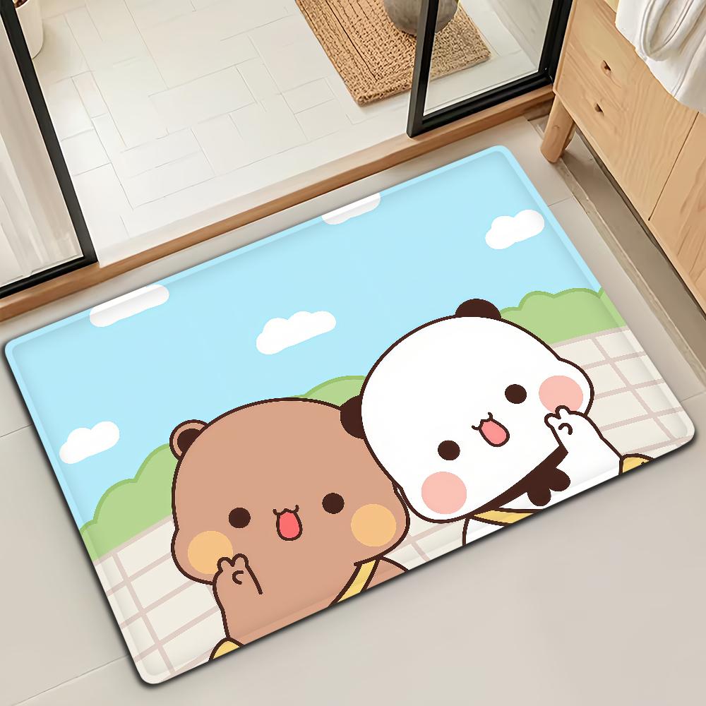 Bubu Dudu Cartoon Anime Door Mat Bath Microfiber Decorative Versatile Flannel Floor Mat Quick Dry Absorbent Non-slip Sole