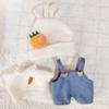 Doll Clothes Fashion Overalls Doll Dress Up Pretend Toy Hat Scarf Sweater 20cm Cotton Doll Outfit Accessories Birthday Gift