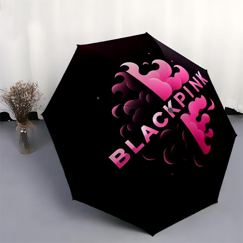 1pc Blackpink Logo Design Umbrella with Plastic Handle,Suitable for All Seasons Home Travel Outdoor UmbrellaM1218