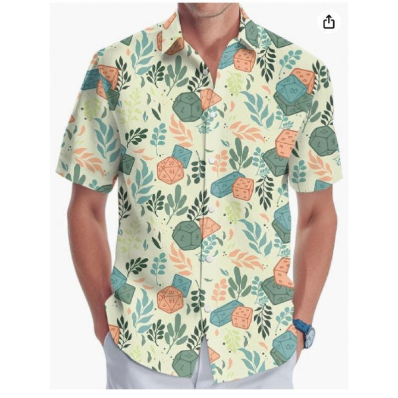 A new large-size men's fashion digital printing short-sleeved shirt in summer from the source manufacturer