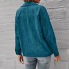 Autumn Women's Corduroy Jacket Slim Fit Solid Color Turn-Down Collar Corduroy Blazer Top