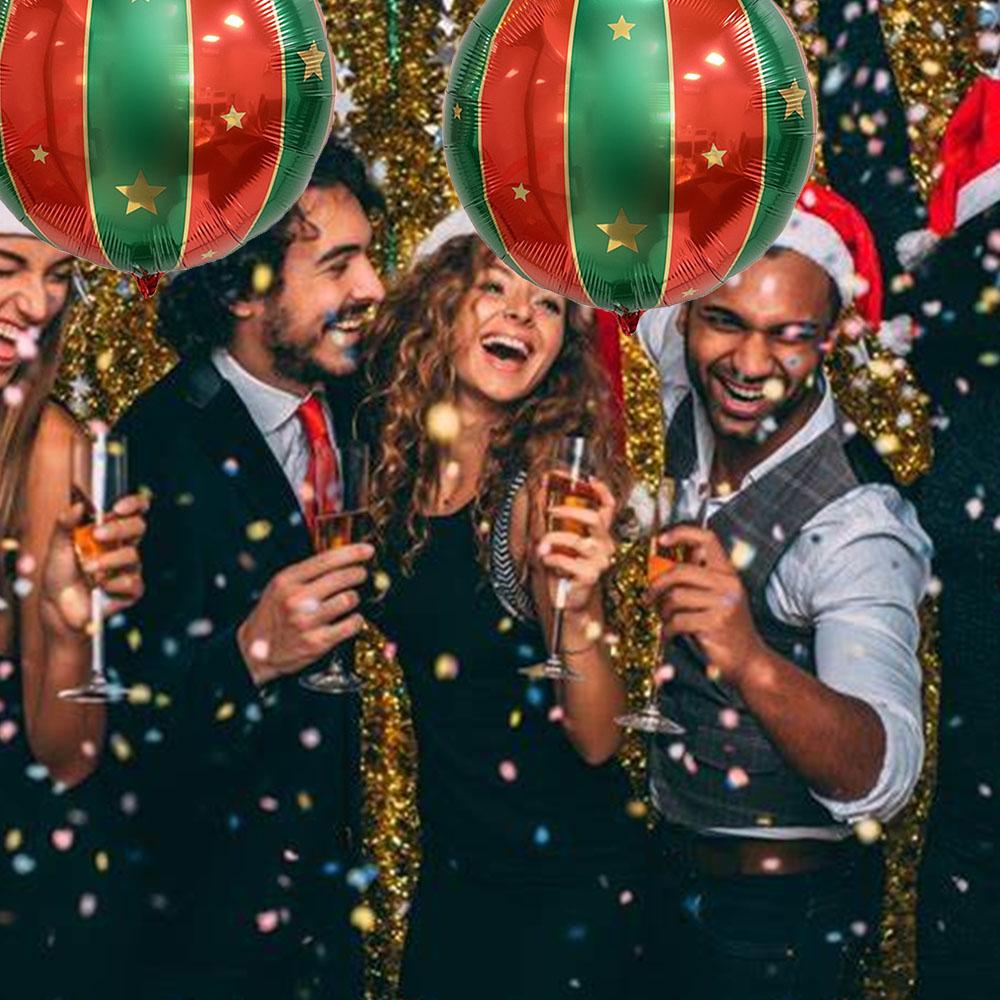 5 Christmas balls aluminum film balloon background Christmas tree outdoor decoration hanging balloons, party supplies decoration