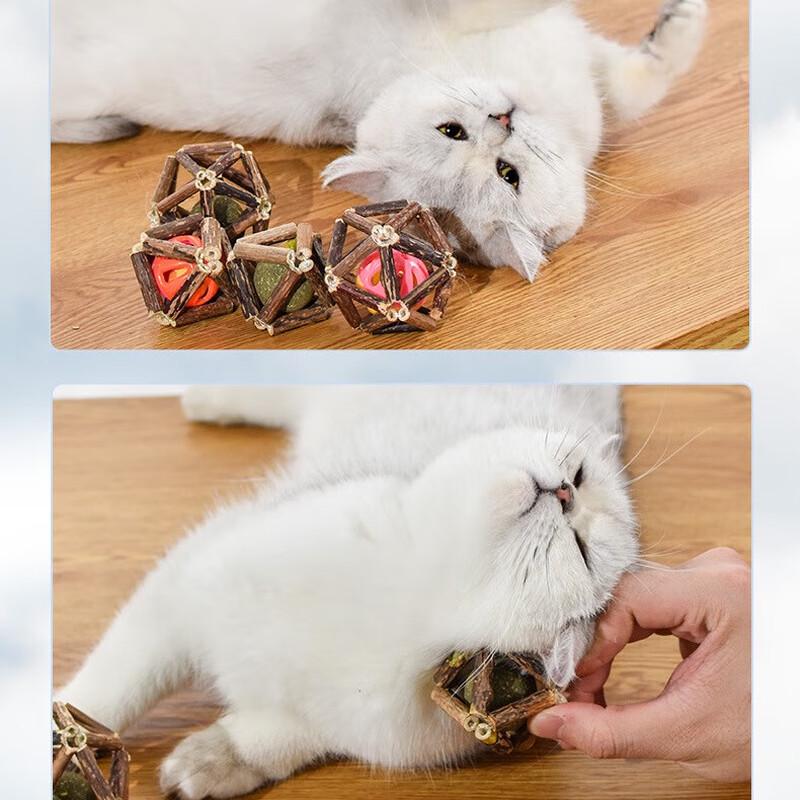 Catnip & Matatabi Ball Cat Toy with Bell Teething Stick
