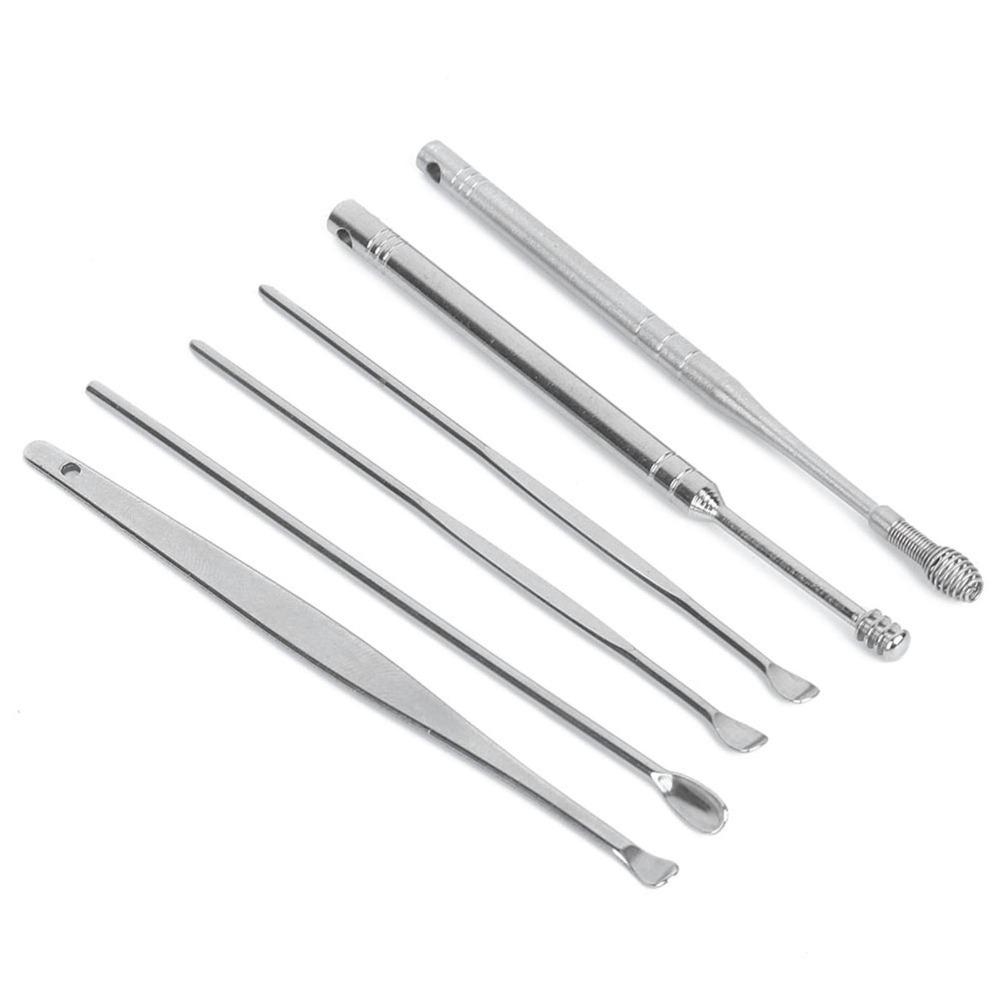 6 Pcs Stainless Steel Ear Wax Remover Widened Earwax Removal Kit Ear Cleaning Tool  Safe Cleaning