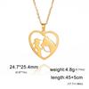 Skyrim Horse Girl Heart Pendant Necklace Women Stainless Steel Neck Chain Choker Fashion Jewelry Birthday Gift for Horse Lover