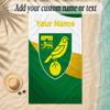Beach TowelNorwich City Custom Name Text Personalized Soft Towel for Beach Pool Indoor Home Decor Gift