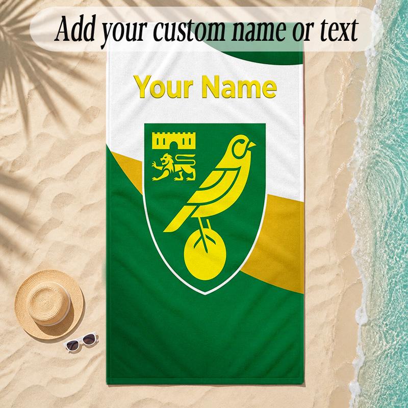 Beach TowelNorwich City Custom Name Text Personalized Soft Towel for Beach Pool Indoor Home Decor Gift