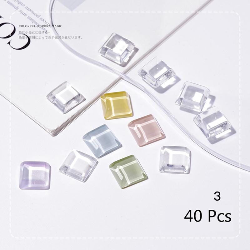 40Pcs Transparent Glass Nail Art Display Showing Polish Color Board Tips Tools