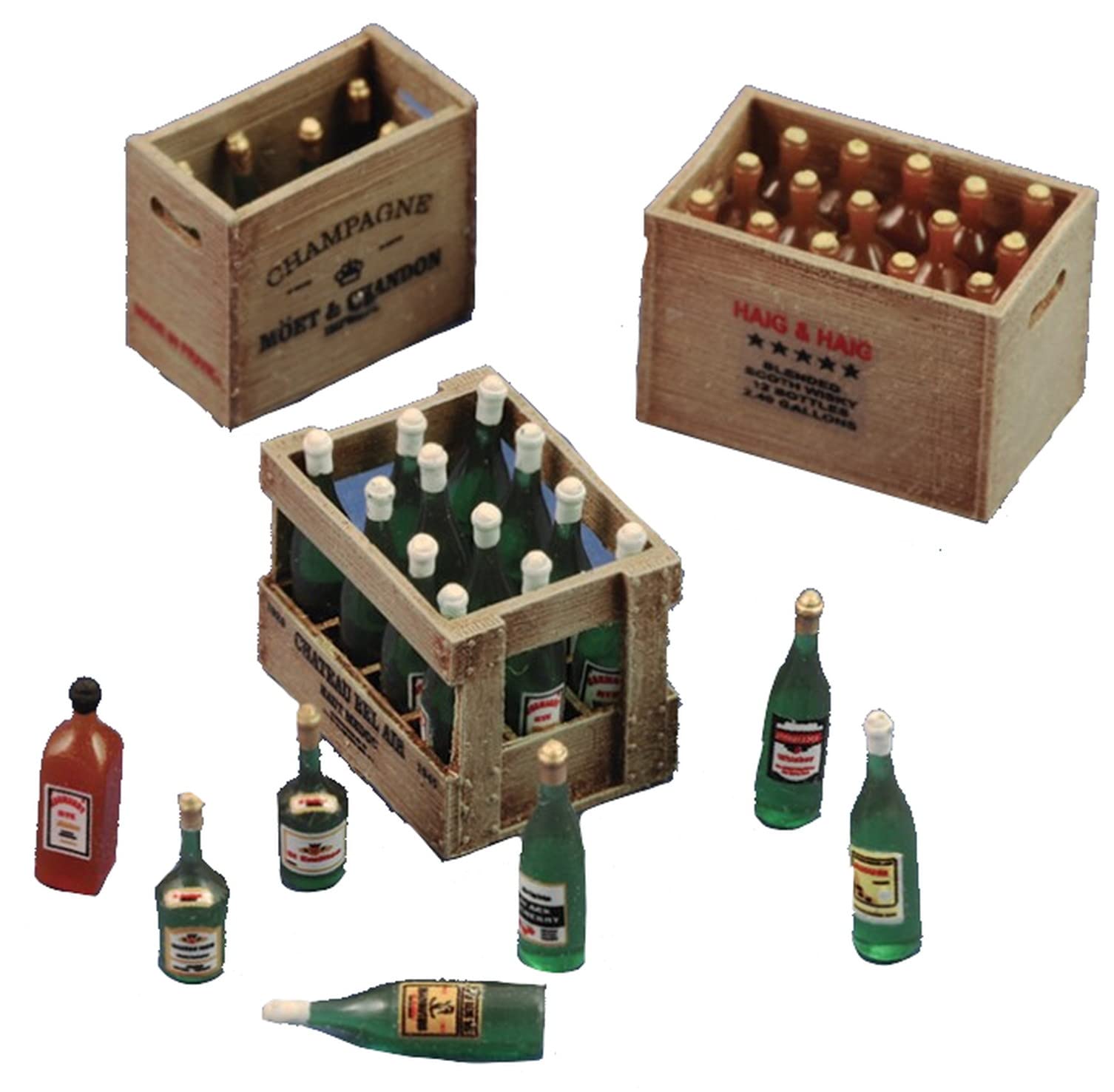 

Royal Model Scale Resin Kit of and Wine Bottles with Wooden Box 1/35 Champagne, Cognac, (RM801)