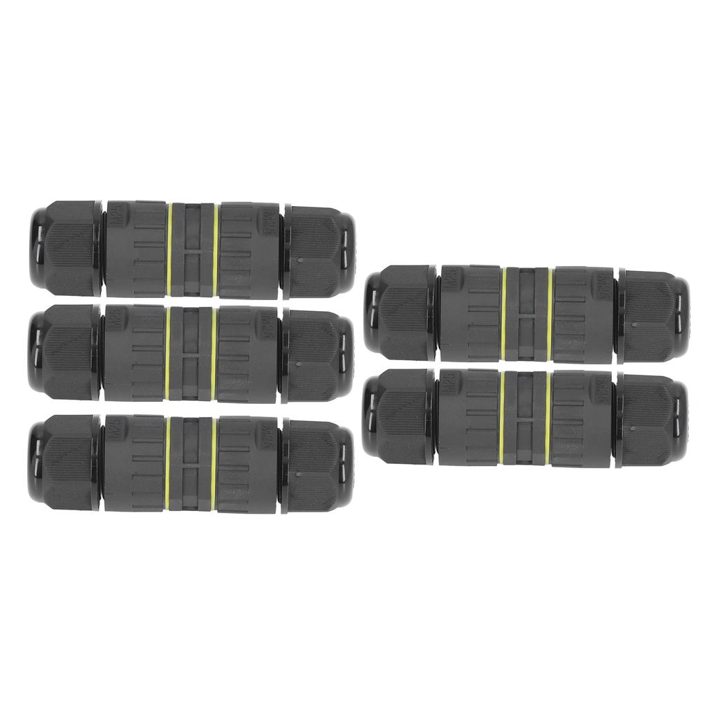 5 Pezzi Scatola di Giunzione per Giardino Luce LED M25 Scatola Connettore Filo a 3 Conduttori IP68 Impermeabile 9?Scatola di derivazione da 12 mm