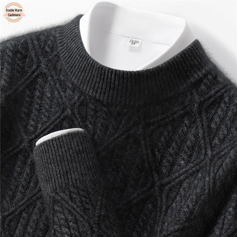 Men s Business Casual Thick Cashmere Turtleneck Sweater XXXL
