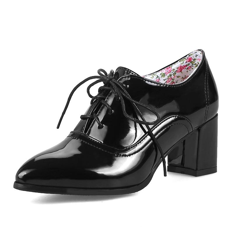 

Модные элегантные весенние туфли-лодочки женские ботильоны на блочном каблуке оксфордские туфли повседневные туфли из искусственной кожи черного и красного цвета женские туфли-лоферы большого размера 50 39