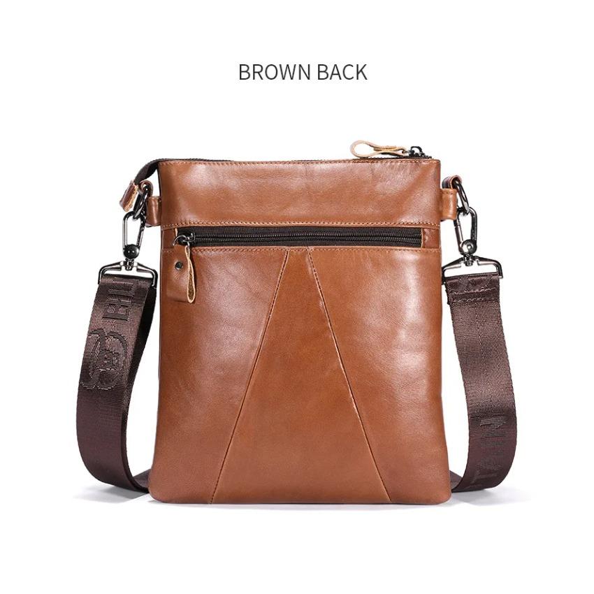 Neue Herrentaschen 100% Echtes Leder Umhängetasche Vertikal Trendig 10 Zoll iPad Schultertasche Aktentasche Lässig Reise Messenger Bag