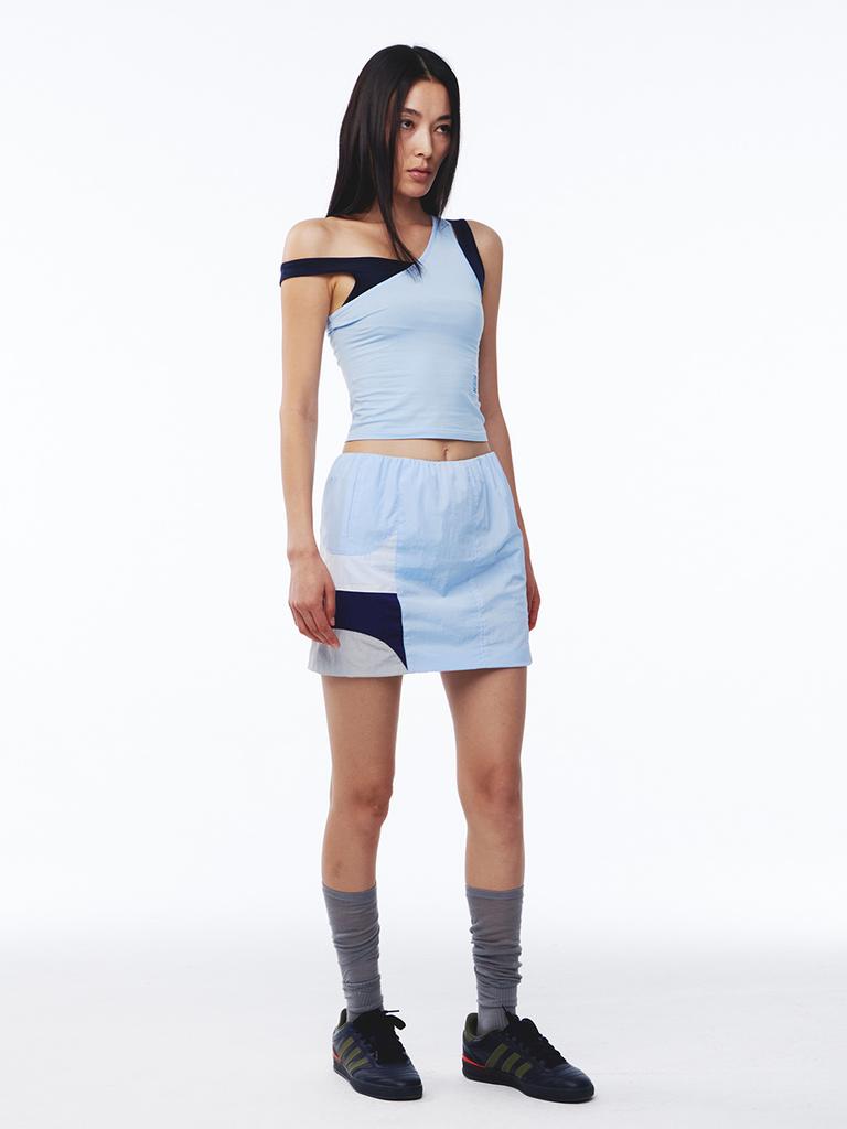 Gijun Paneled Mini Skirt Sky Blue