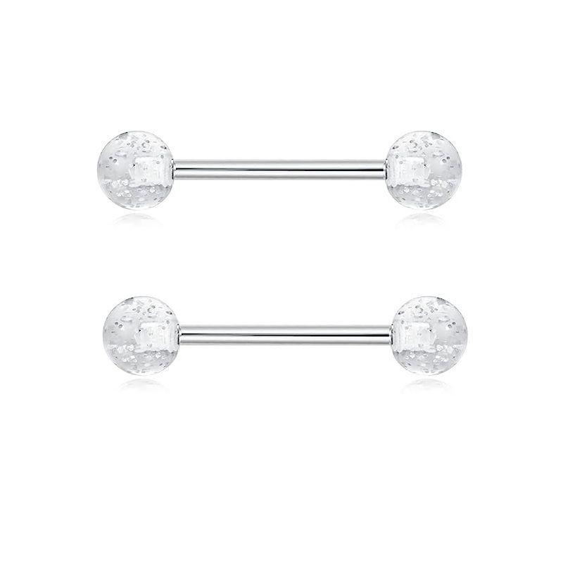 Europejskie i Amerykańskie Cyrkoniowe Serce Księżyc Stal Nierdzewna Różowe Piercingi Sutków Biżuteria do Ciała