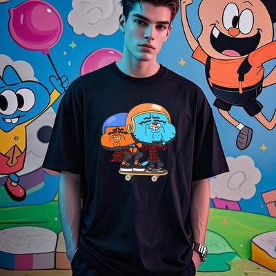 Die erstaunliche Welt von Gumball Gumball und Darwin Grafik-T-Shirts Lässig für den täglichen Gebrauch und zwanglose Ausflüge Persönlichkeits-Tees