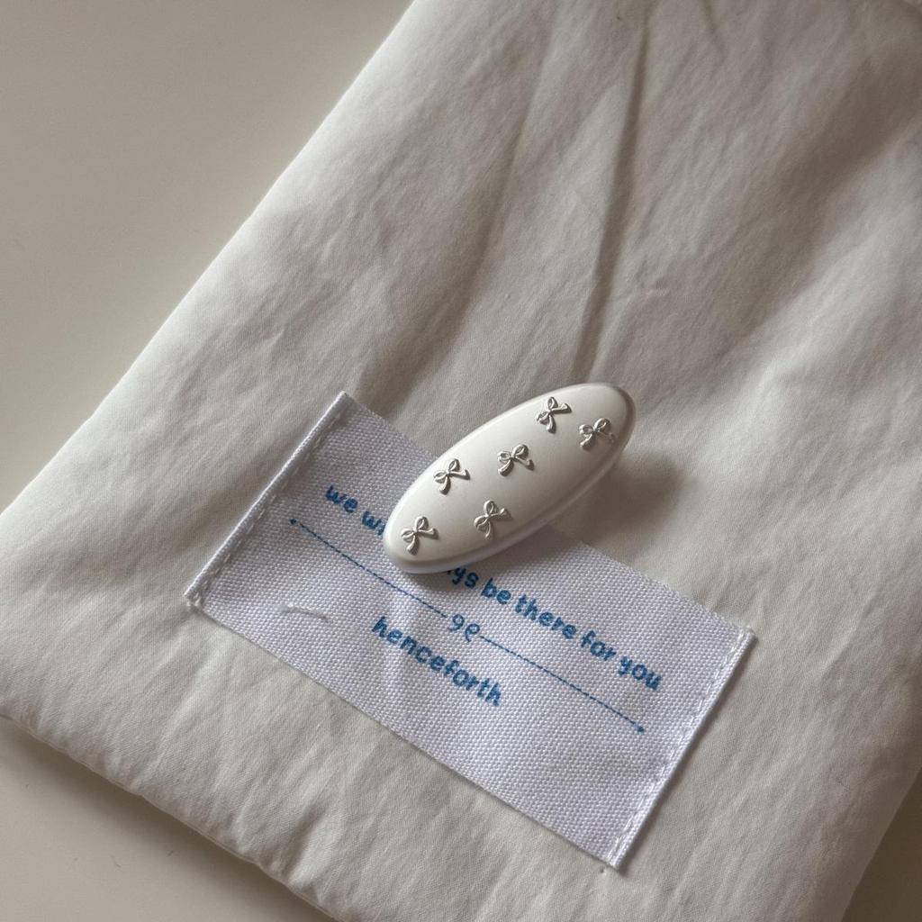 Women's Japanese Style Silver Bow Duckbill Hair Clip