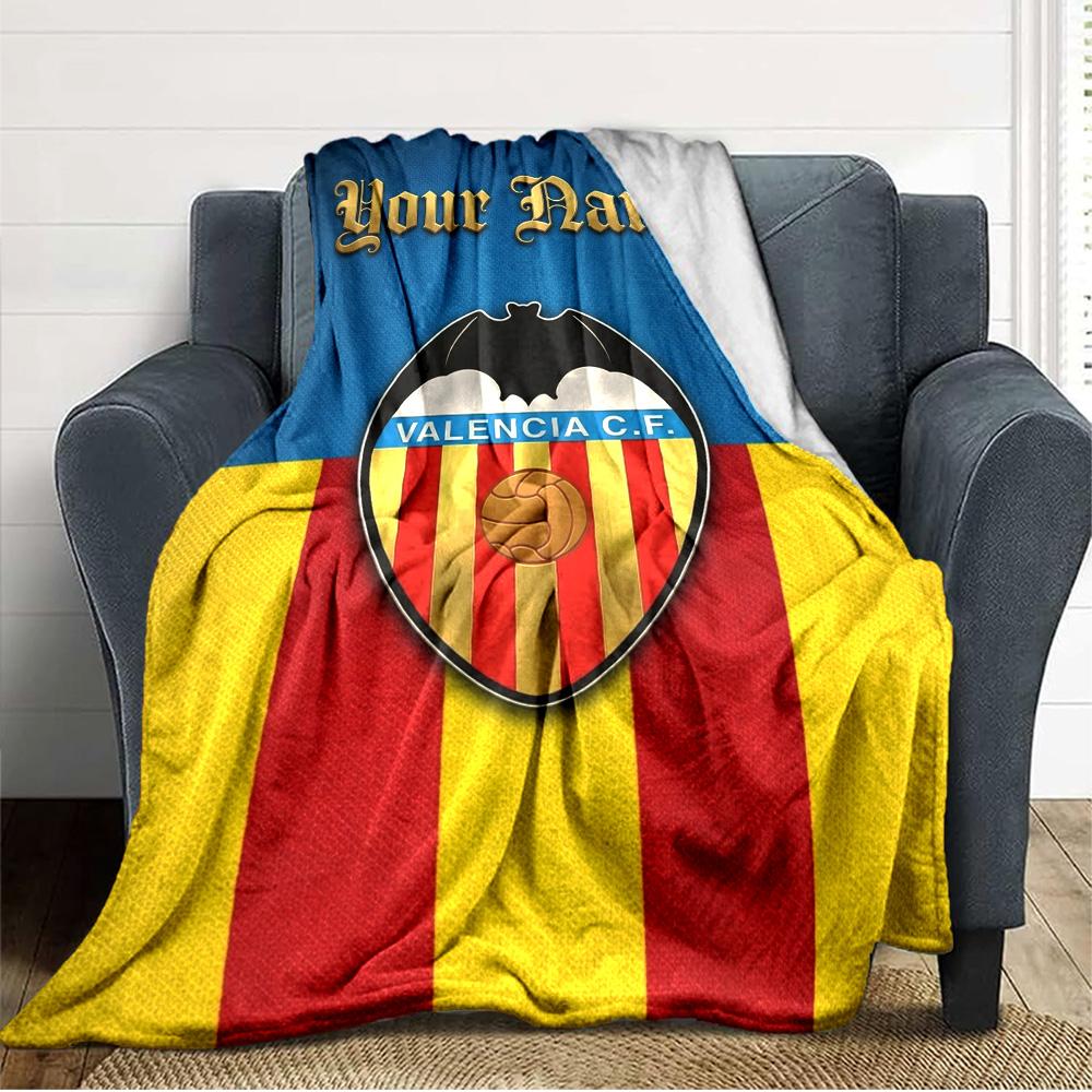 Name Custom Valencia CF Print Flannel Blanket High Quality Warm Comfortable Cover for All Seasons Perfect for Gifts Home Decor