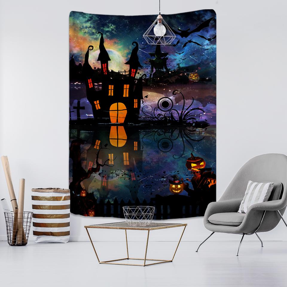 Гобелен с ведьмой и тыквой на Хэллоуин — фото 4