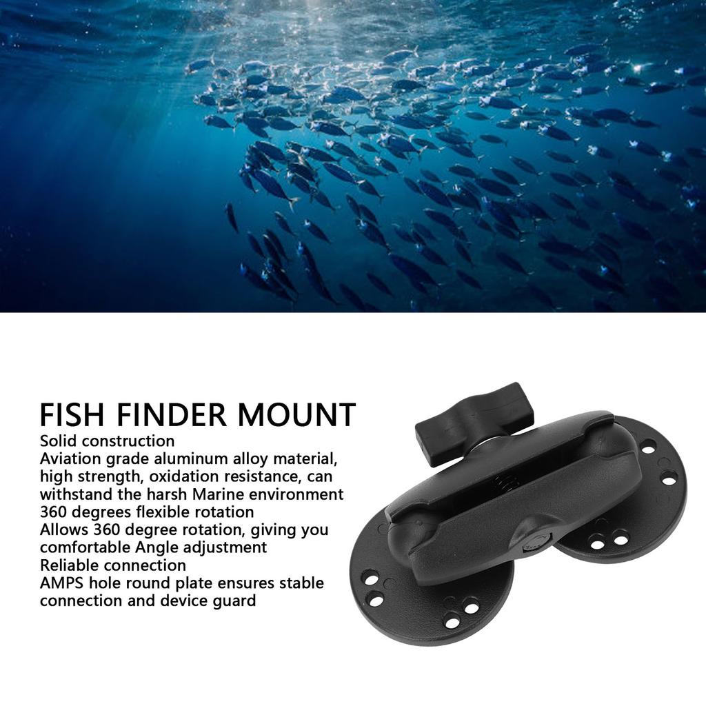 1inch Double Ball Mount with 2 AMPS Round Plates Aluminum Alloy Fish Finder Mount with 3.5inch Double Socket Arm