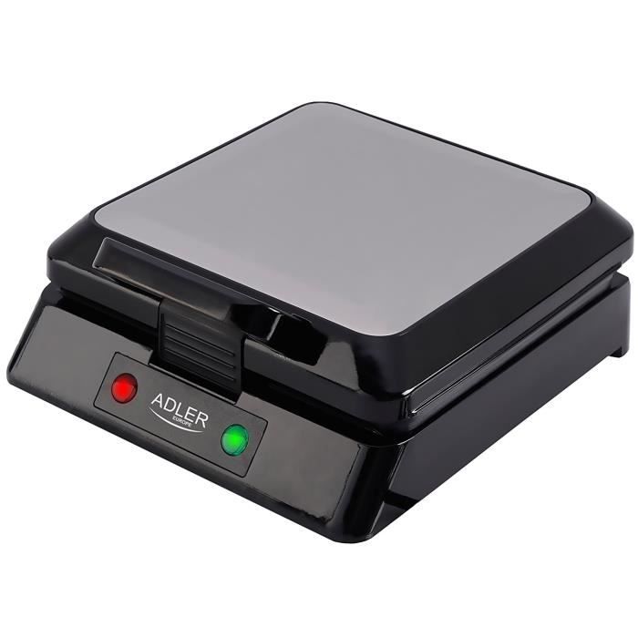 Waffeleisen - ADLER - AD3036 - 1300W - 4 Waffeln - Schwarz und Silber