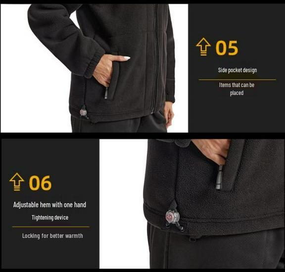 Heavyweight Sherpa Fleece Windproof Jacket - Double-Layer, Cold-Resistant Outerwear for Autumn/Winter