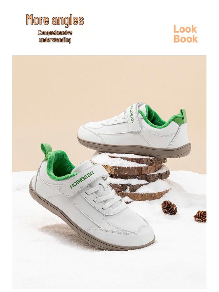 HOBIBEAR Boys Wide Toe Winter Sports Shoes - Plus Velvet, Warm, Casual Outdoor Footwear.